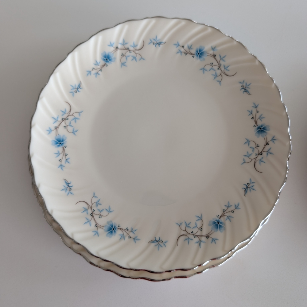 Chanson By Lenox Elegant Floral White and Blue Dinner Plates